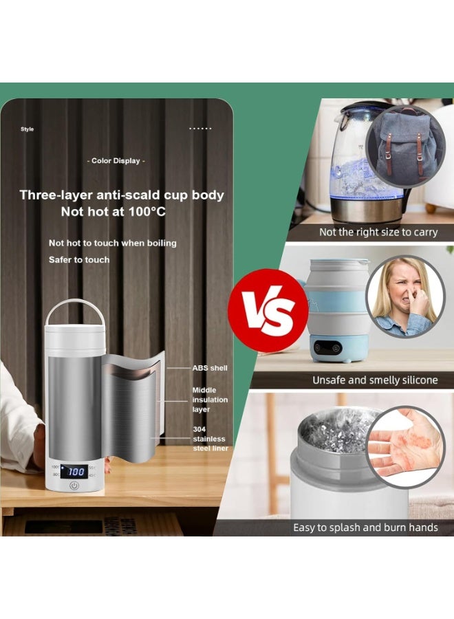 Toscana Travel Electric Kettle, Portable Electric Heating Mug, Water Heater with 4 Temperature Preset Controls, Automatic Shutoff and Dry-Boil Protection, Small Mini Portable Kettle 450ml - Image 5